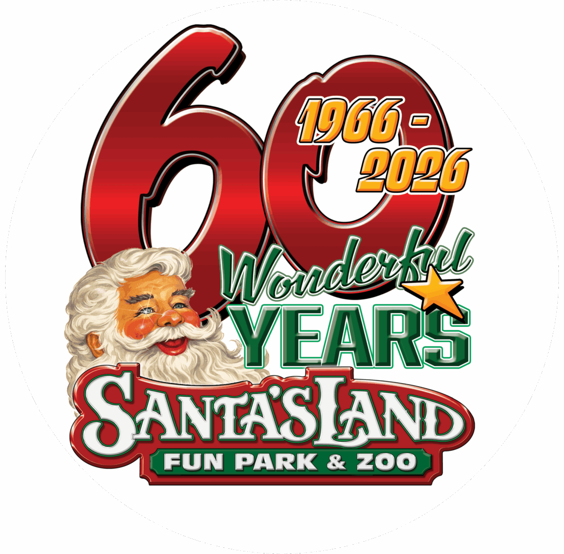 Santa's Land 60th anniversary celebration logo.