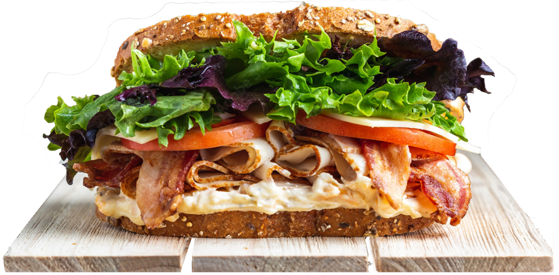 Multigrain sandwich with bacon, lettuce, tomato